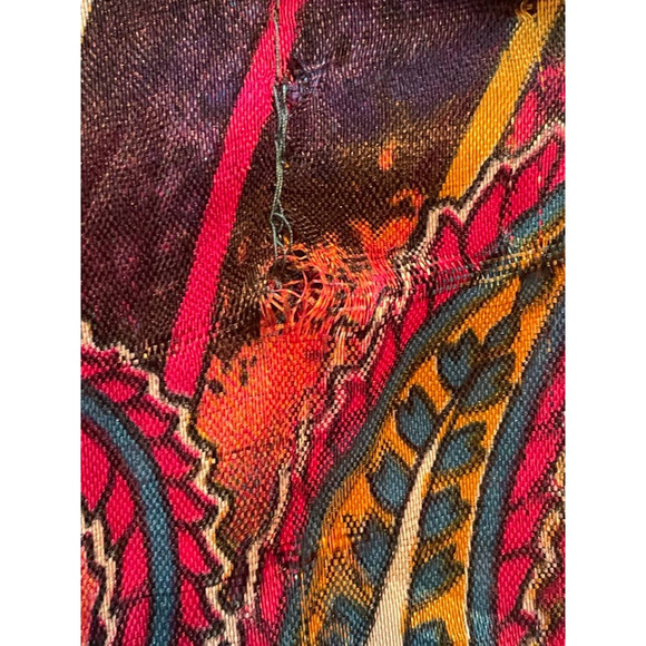 Womens Kaftan House Dress Floral Multicolor Batwing Sleeve V-Neckline - Picture 6 of 7